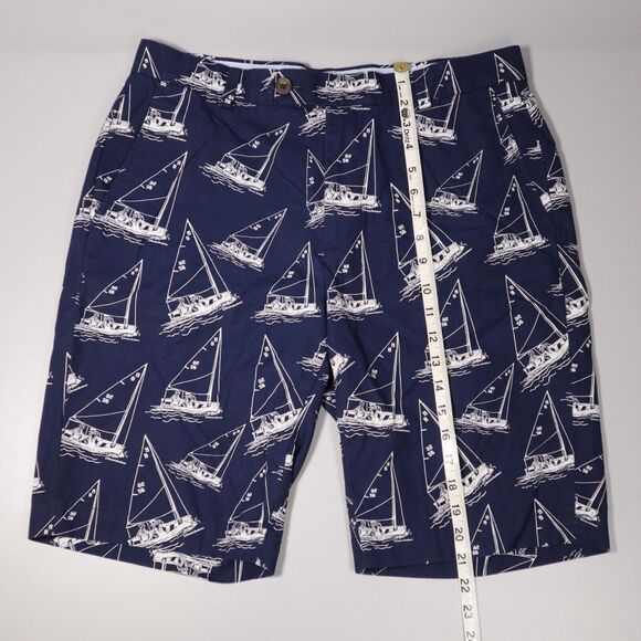 Brooks Brothers Mens 33 Bermuda Shorts Sailing Blue Boats Cotton 11” Inseam - Picture 6 of 7